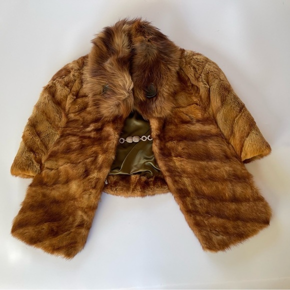 Vintage 1940’s Fur Cape Shrug Fox - Picture 11 of 16